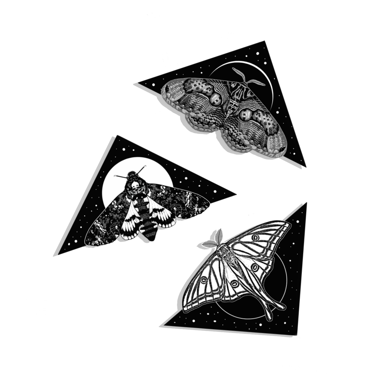 Moth Trio Printable Corner Bookmark Set (Digital Download)